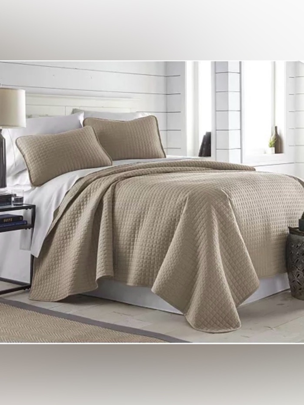 Southshore Fine Linens Taupe Oversized Lightweight 3-Pc. Quilt Set, Full/Queen